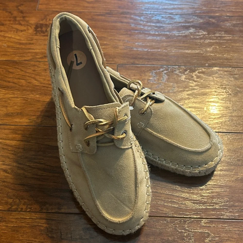 ZARA  SUEDE LACE-UP LOAFERS size 7 NWT